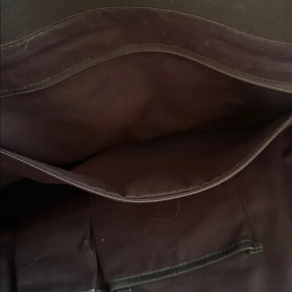 Talbots Large Black Cotton Canvas Open-Top Tote